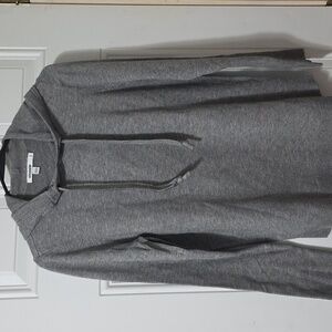 Chico's Heather Gray Hooded Knit Pullover